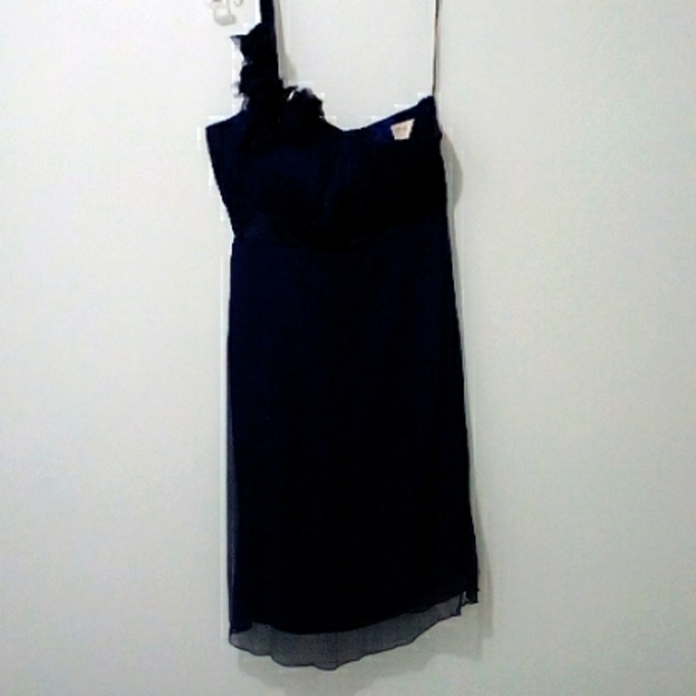 Fever London blue one shoulder chiffon dress